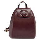 CARTIER Must Line Backpack Leather Bordeaux Gold Auth bs27355-13