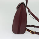 CARTIER Must Line Backpack Leather Bordeaux Gold Auth bs27355-3