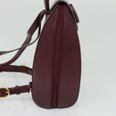 CARTIER Must Line Backpack Leather Bordeaux Gold Auth bs27355-4