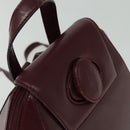 CARTIER Must Line Backpack Leather Bordeaux Gold Auth bs27355-6
