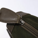 LOEWE Shoulder Bag Canvas Leather Khaki Auth bs27361-10