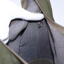 LOEWE Shoulder Bag Canvas Leather Khaki Auth bs27361-18