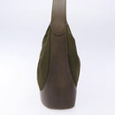 LOEWE Shoulder Bag Canvas Leather Khaki Auth bs27361-3