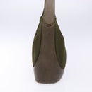 LOEWE Shoulder Bag Canvas Leather Khaki Auth bs27361-4