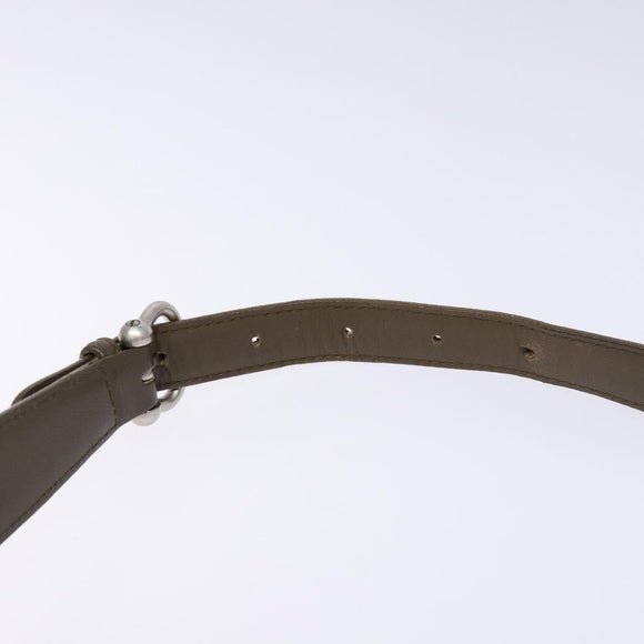 LOEWE Shoulder Bag Canvas Leather Khaki Auth bs27361