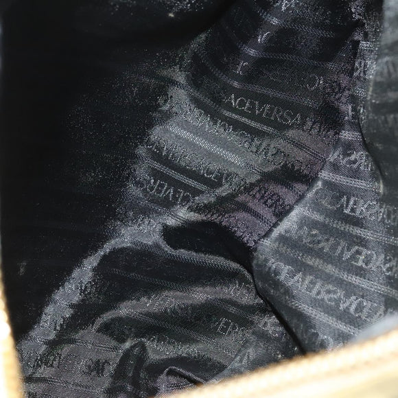 VERSACE Backpack Leather Beige Gold Auth bs27362