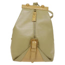 VERSACE Backpack Leather Beige Gold Auth bs27362-13