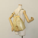 VERSACE Backpack Leather Beige Gold Auth bs27362-21