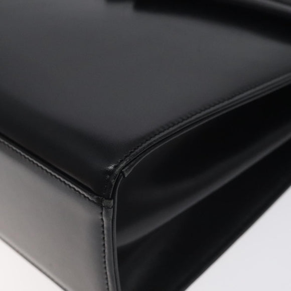 GIVENCHY Hand Bag Leather Black Silver Auth bs27366