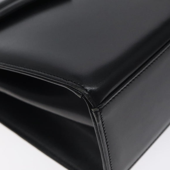 GIVENCHY Hand Bag Leather Black Silver Auth bs27366