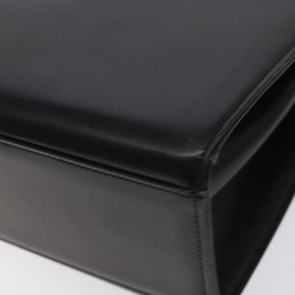 GIVENCHY Hand Bag Leather Black Silver Auth bs27366