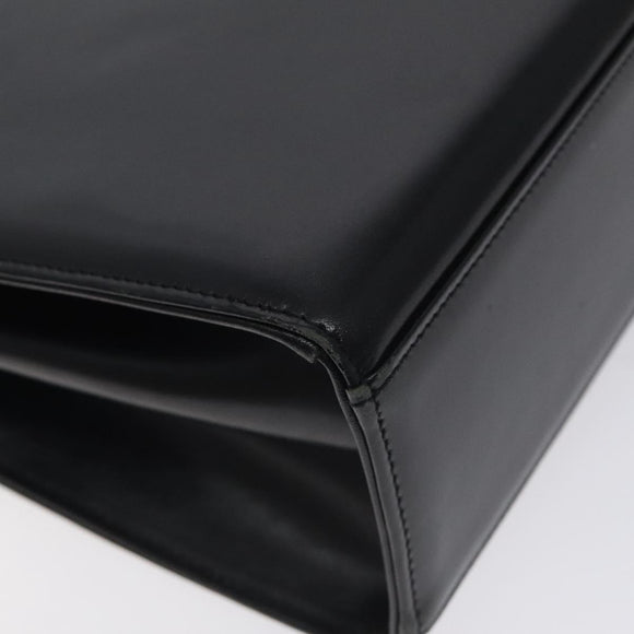 GIVENCHY Hand Bag Leather Black Silver Auth bs27366