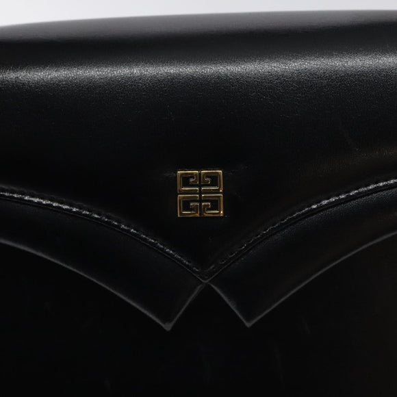 GIVENCHY Hand Bag Leather Black Silver Auth bs27366