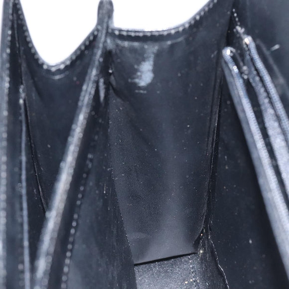 GIVENCHY Hand Bag Leather Black Silver Auth bs27366