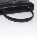 GIVENCHY Hand Bag Leather Black Silver Auth bs27366-7