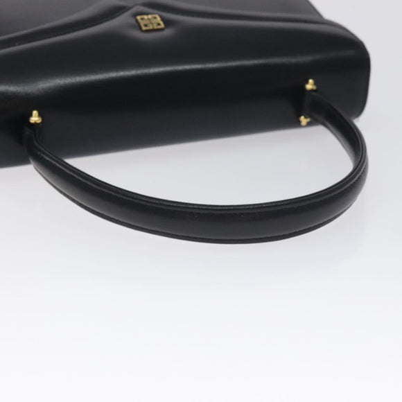 GIVENCHY Hand Bag Leather Black Silver Auth bs27366