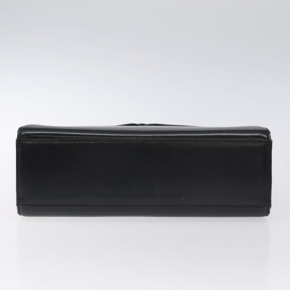 GIVENCHY Hand Bag Leather Black Silver Auth bs27366