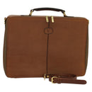 VALENTINO Hand Bag Leather 2way Brown Gold Auth bs27369-1