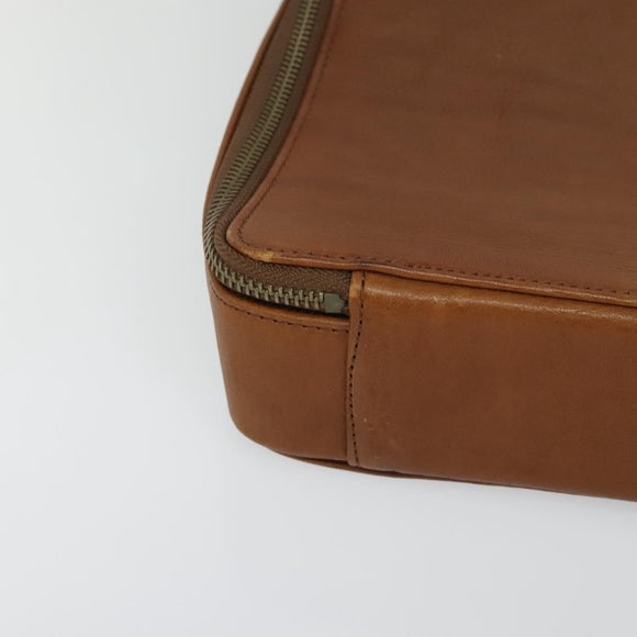 VALENTINO Hand Bag Leather 2way Brown Gold Auth bs27369