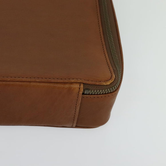 VALENTINO Hand Bag Leather 2way Brown Gold Auth bs27369