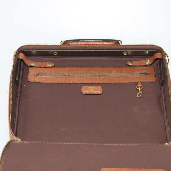 VALENTINO Hand Bag Leather 2way Brown Gold Auth bs27369