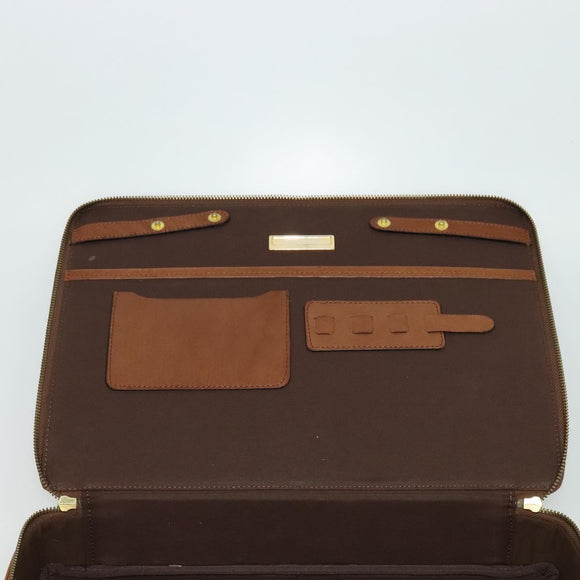 VALENTINO Hand Bag Leather 2way Brown Gold Auth bs27369