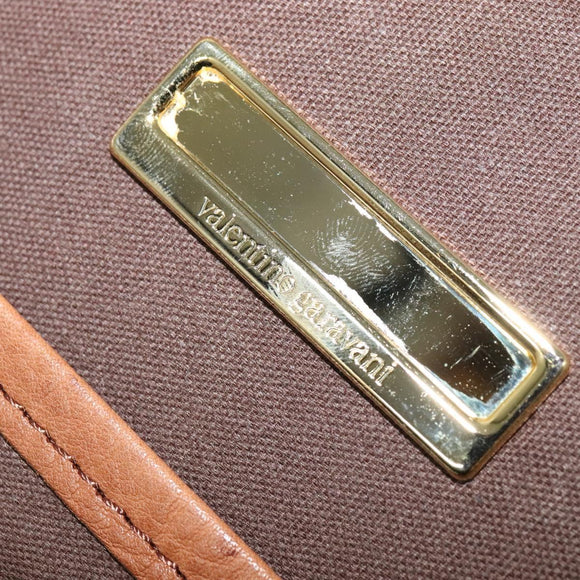 VALENTINO Hand Bag Leather 2way Brown Gold Auth bs27369