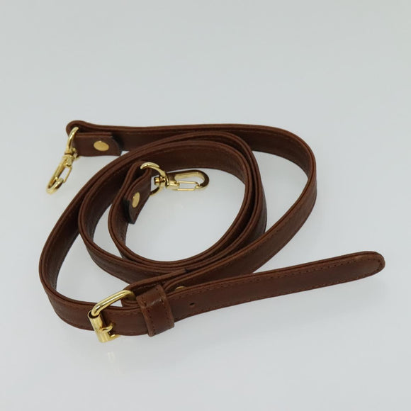 VALENTINO Hand Bag Leather 2way Brown Gold Auth bs27369