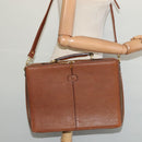 VALENTINO Hand Bag Leather 2way Brown Gold Auth bs27369-24
