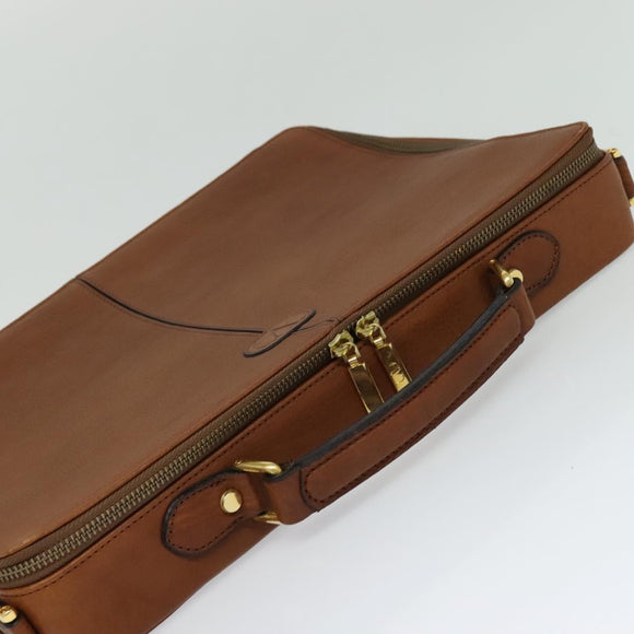 VALENTINO Hand Bag Leather 2way Brown Gold Auth bs27369