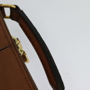 VALENTINO Hand Bag Leather 2way Brown Gold Auth bs27369-8