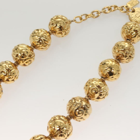 SAINT LAURENT Necklace Metal Gold Auth bs27372