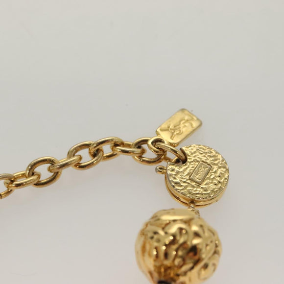 SAINT LAURENT Necklace Metal Gold Auth bs27372