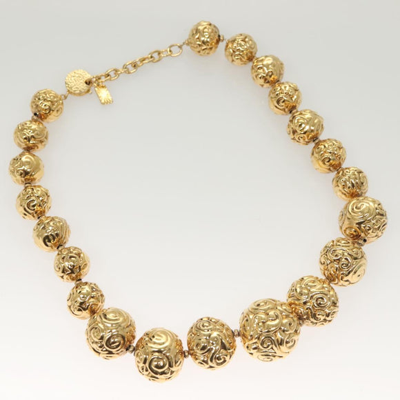 SAINT LAURENT Necklace Metal Gold Auth bs27372