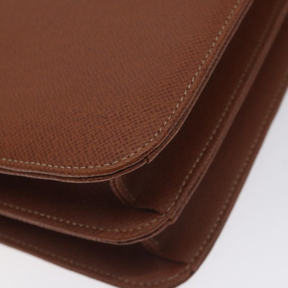 BALENCIAGA Hand Bag Leather Vintage Brown Silver Auth bs27376