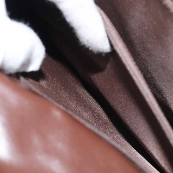 BALENCIAGA Hand Bag Leather Vintage Brown Silver Auth bs27376