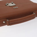 BALENCIAGA Hand Bag Leather Vintage Brown Silver Auth bs27376-7