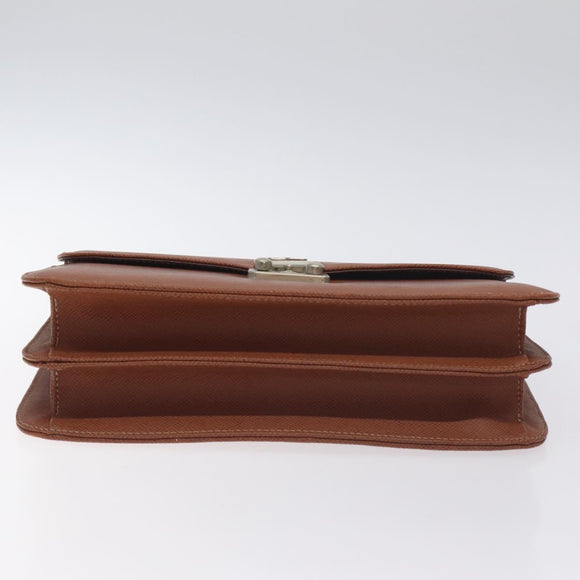 BALENCIAGA Hand Bag Leather Vintage Brown Silver Auth bs27376