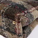 BURBERRY Nova Check Hand Bag Wool Beige Gold Auth bs27390-9