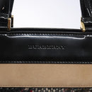 BURBERRY Nova Check Hand Bag Wool Beige Gold Auth bs27390-10