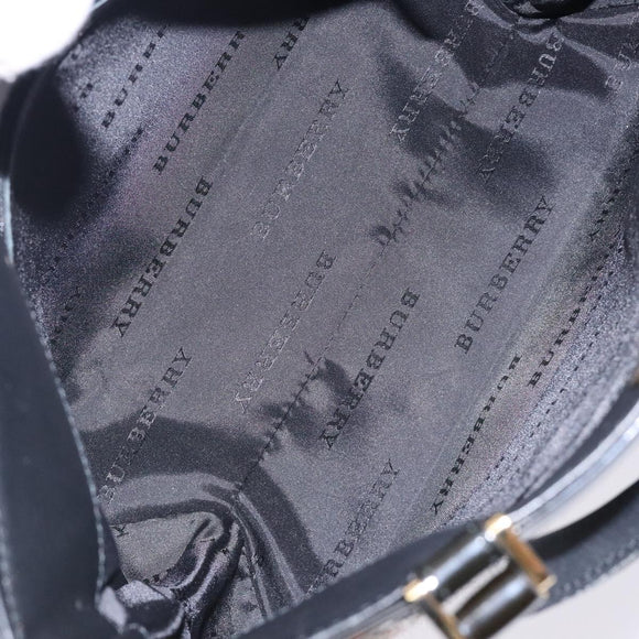 BURBERRY Nova Check Hand Bag Wool Beige Gold Auth bs27390