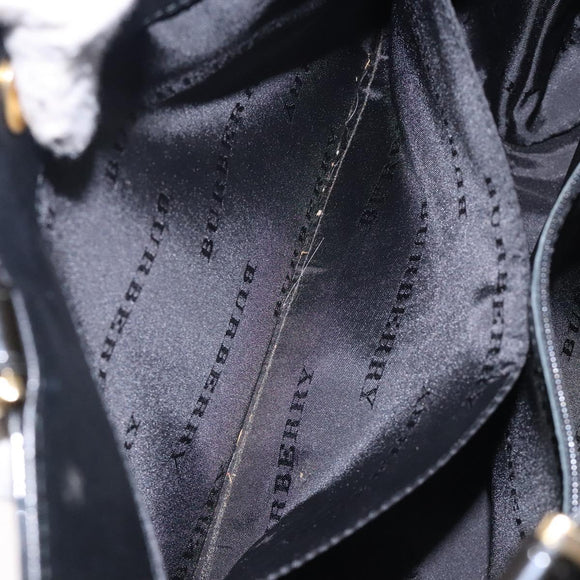 BURBERRY Nova Check Hand Bag Wool Beige Gold Auth bs27390