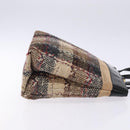 BURBERRY Nova Check Hand Bag Wool Beige Gold Auth bs27390-3