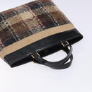 BURBERRY Nova Check Hand Bag Wool Beige Gold Auth bs27390-6