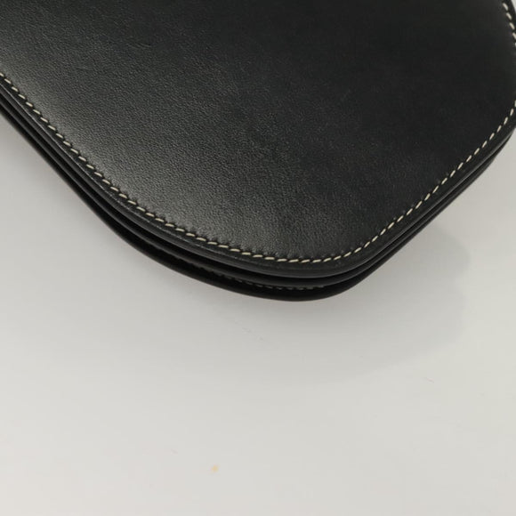 BURBERRY Waist Bag Leather Black Gold Auth bs27391