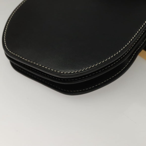 BURBERRY Waist Bag Leather Black Gold Auth bs27391