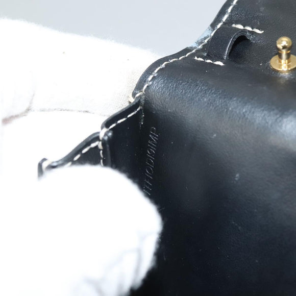 BURBERRY Waist Bag Leather Black Gold Auth bs27391