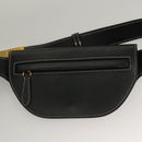 BURBERRY Waist Bag Leather Black Gold Auth bs27391-20