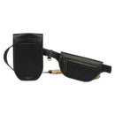 BURBERRY Waist Bag Leather Black Gold Auth bs27391-13