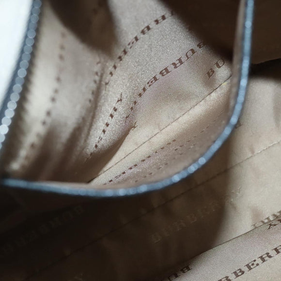 BURBERRY Nova Check Tote Bag Canvas Beige Silver Auth bs27393